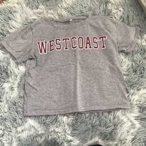 cropped “west coast” t shirt